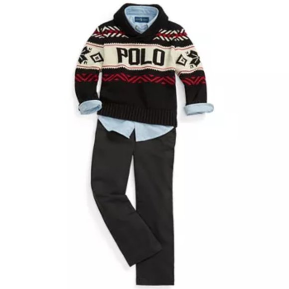 Ralph Lauren Boys Logo Cotton Shawl Collar Sweater NWT size 10-12 GREAT GIFT! - Picture 3 of 3